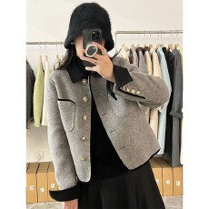 批发原版做法 春秋法式小香风外套女高级感气质名媛小个子短款上衣潮