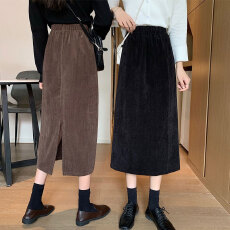 雪尼尔加绒加厚半身裙女秋冬2025新款高腰修身中长款显瘦遮胯高档