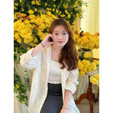 批发韩系穿搭波点<b class='q'>长袖</b>雪纺衬衫女冬款后背开叉衬衣防晒薄外套小众上衣