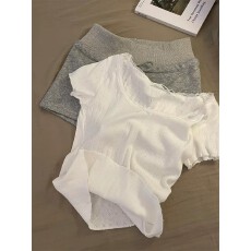 批发原版面料纯欲蕾丝花边t恤女夏季2026新款修身显瘦妹短款上衣