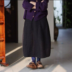 批发蓄热保暖白色夹棉<b class='q'>半身</b>裙女宽松加厚棉裙子休闲中长伞裙a字裙冬裙