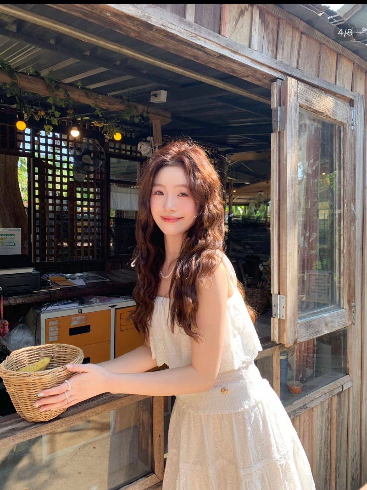 한 부서 빛 소금 부드러운 맨위 반 스커트 슬림해 보이는 품격 투피스 세트