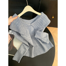 批发实拍 控价20 韩系穿搭翻领针织衫长袖女新款秋季慵懒风针织上衣