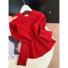 批发实拍 控价20 小马刺绣圆领单排扣针织开衫女<b class='q'>新款</b>洋气显瘦<b class='q'>毛衣</b>外套