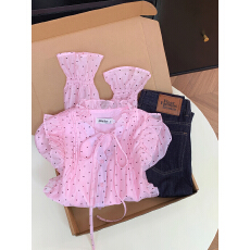 批发实拍 控价20 温柔气质爱心波点<b class='q'>衬衫</b>春季少女甜美小众长袖上衣