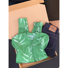 批发实拍 控价20 新中式国风<b class='q'>印花</b>长袖防晒<b class='q'>衬衫</b>外套新款慵懒风宽松上衣