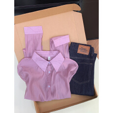 批发实拍 控价20 后背系带开叉上衣设计感小众薄款衬衣女