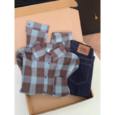 批发实拍 控价20 韩系复古格子长袖衬衫女<b class='q'>春</b>秋慵懒风休闲宽松百搭上衣