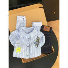 批发实拍 控价20 韩系设计感卡通刺绣条纹衬衫女新款宽松慵懒风上衣