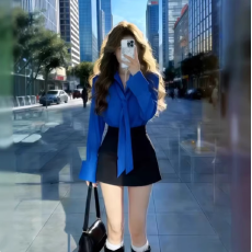 批发韩系别致polo领条纹长袖衬衫女2026早春新款气质<b class='q'>通勤</b>宽松显瘦上衣