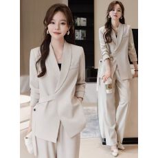 批发高级感西装套装女秋<b class='q'>冬</b>设计感职业装气质女神范休闲西服外套两件套