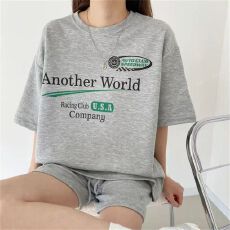 批发韩版时尚<b class='q'>运动服</b>套装女夏季新款宽松<b class='q'>短袖</b>短裤休闲两件套