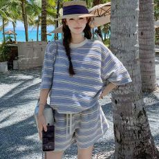 批发冰丝螺2026新款<b class='q'>运动</b>套装T恤<b class='q'>短裤</b>套装<b class='q'>女</b>夏季短袖两件套潮