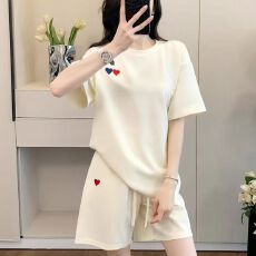批发2026新款<b class='q'>运动</b>套装T恤<b class='q'>短裤</b>套装<b class='q'>女</b>夏季短袖两件套潮
