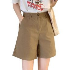 批发<b class='q'>韩版</b> 纯棉优质短裤女夏季薄款<b class='q'>西装</b>裤子高腰休闲直筒阔腿裤五分裤