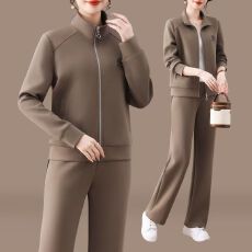 批发时尚女士宽松运动服套装女春秋季新款洋气中年<b class='q'>妈妈</b>休闲<b class='q'>外套</b>两件套