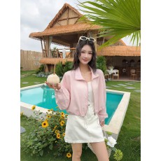 批发韩系东大门爆款满天星烫钻精致抽绳轻薄防晒衫外套女<b class='q'>夏</b>季洋气上衣