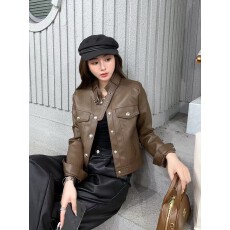 批发短款皮衣女2026早秋新款韩版立领围脖搭皮扣机车夹克PU皮长袖外套