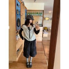 批发褶皱灯芯绒<b class='q'>七分</b>阔腿裤女秋冬新款外穿过膝中裤小个子穿搭直筒马裤