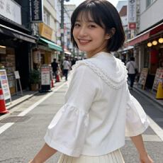 批发日系设计感<b class='q'>甜美</b>网纱钉珠蕾丝荷叶边拼接纯色喇叭袖针织衫T恤女