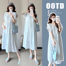 批发2026 实拍现huo遮肉显瘦大码孕妇蛋糕连衣裙