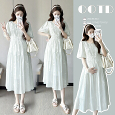 批发2026   现huo实拍时尚舒适宽松遮肉显瘦孕妇大码连衣裙