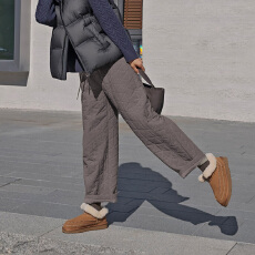 批发2025冬季新款日系菱形格夹棉萝卜裤宽松大码加厚保暖九分女休闲裤