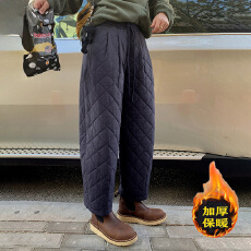 批发绗缝棉裤女宽松大码百搭显瘦2025冬季新款保暖休闲舒适百搭九分裤