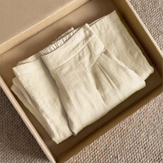 批发2026春夏季新款宽松大码胖mm<b class='q'>亚麻</b>裤女后松紧腰遮胯遮肉直筒阔腿裤