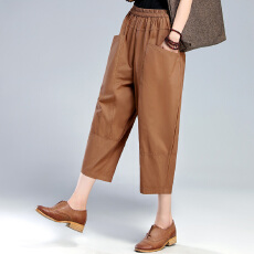 批发2026新款裤子女夏季大码宽松萝卜凉爽<b class='q'>哈伦裤</b>胖mm休闲天丝麻七分裤