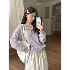 批发陆小团团甜美刺绣<b class='q'>花朵</b>开衫毛衣2025秋季新款韩系气质温柔宽松<b class='q'>上衣</b>