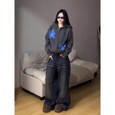 批发中长款灯笼袖马海毛针织开衫女薄款宽松慵懒毛衣<b class='q'>外套</b>2025春秋上衣