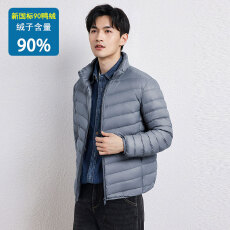 批发新款舒适轻薄羽绒服立领长袖男士保暖休闲百搭秋<b class='q'>冬</b>鸭绒上衣外套