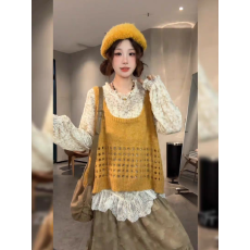 批发图片已处理实拍中2026叠穿蕾丝衫马甲提花半身裙<b class='q'>休闲</b><b class='q'>孕妇</b><b class='q'>三件套</b>装