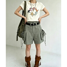 批发正肩显瘦猫咪印花T恤 2026夏季新款<b class='q'>纯棉</b>短袖<b class='q'>打底衫</b> 百搭奶白上衣