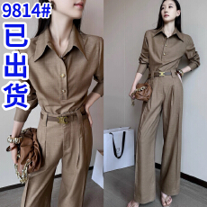 批发咖色老钱风polo领套头衬<b class='q'>衫</b>女春季2026新百搭气质长袖上衣