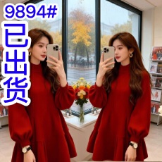 批发法式高级感减龄针织<b class='q'>连衣裙</b>女2025秋冬新款慵懒风收腰显瘦气质裙子