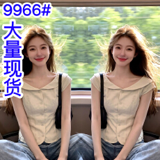 批发韩系ins温柔<b class='q'>甜美</b>娃娃翻领小衫女2026夏季设计感减龄修身百搭衬衣