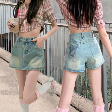 批发优质浅蓝夏季小个子<b class='q'>高腰</b>包臀裤裙女显瘦防走光辣妹牛仔半身短裙裤