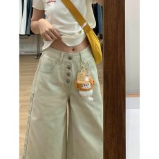 批发高街中性通勤牛仔<b class='q'>七分裤</b><b class='q'>女</b>春夏新款小众设计感时尚直筒牛仔<b class='q'>七分裤</b>