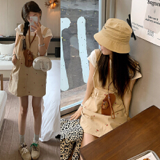 批发百搭ins潮通勤休闲牛仔背带裙女<b class='q'>春</b>夏新款宽松甜酷百搭背带牛仔裙