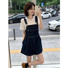 批发百搭ins潮通勤休闲牛仔背带裙女<b class='q'>春</b>夏新款宽松甜酷百搭背带牛仔裙
