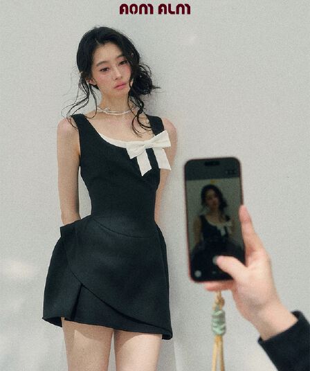 3 월 3 신제품 88 접기 aomalm 덜 또한 눈 그녀 ~ 중 달콤한 의미 싱크대 페이크 레이어드 여성 드레스 봄
