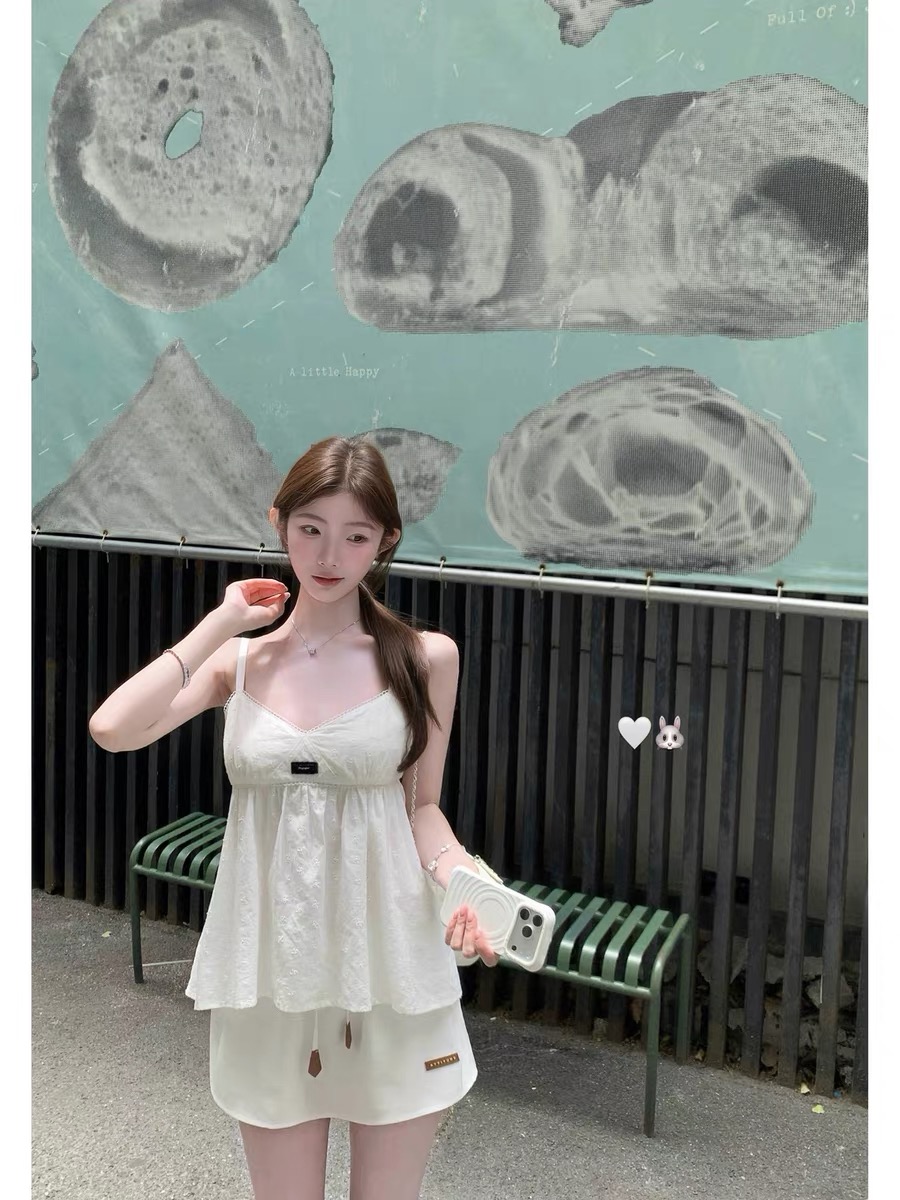 화이트 워터 여성 miu 부서 반 스커트 펌프 로프 레이스업 미니 스커트