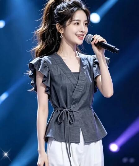 프랑스식 Feifei 소매 패션 여성 셔츠 2026 여름 새로운 외국 가스 슬림해 보이는 다용도 허리 수축 레이스업 셔츠 맨위