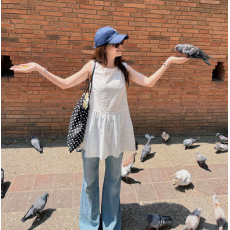 批发漫姐的店冰茶韩版百搭叠穿小众无袖内搭背心裙通勤上衣