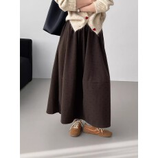 批发加厚波点花苞裙女2025冬季新款温柔气质减龄<b class='q'>百搭</b>波点植绒半身裙