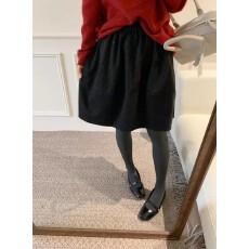 批发韩系松紧腰毛呢花苞半身裙女<b class='q'>秋</b>冬高腰显瘦百搭小个子A字裙短裙
