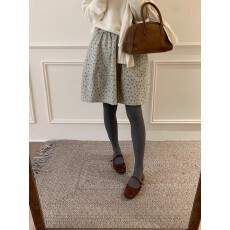 批发韩系小碎花毛呢花苞半身裙女2025秋冬高腰百搭小个子a字蓬蓬短裙