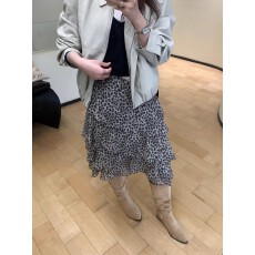 批发<b class='q'>复古</b>豹纹格子半身裙女2026春季新款高腰显瘦A字蛋糕裙层次感中裙